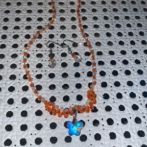 (4 for $20) Butterfly Beaded Necklace & Earrings 🧡